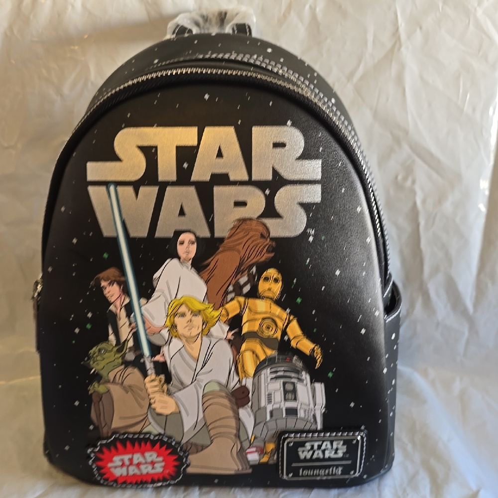 Loungefly Black Star Wars Mini Backpack New 10x10x5 Glow In The Dark
